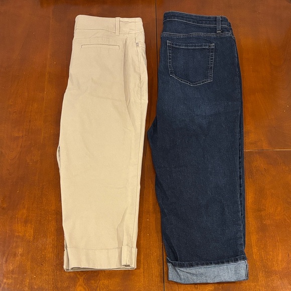 Style & Co. Navy and Khaki Curvy Capri Pants - Picture 3 of 8